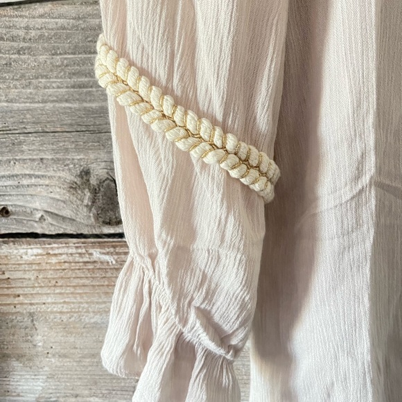 SOFT SURROUNDINGS- Clementine Beige Tassel Blouse - Picture 3 of 6